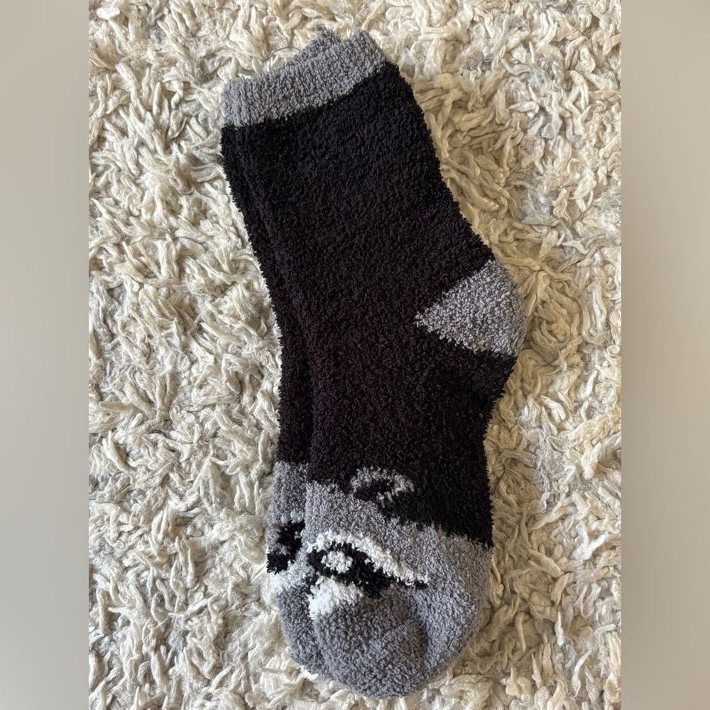 Cozy Black Raccoon Socks Women’s
